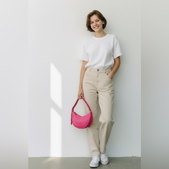 kate spade Handbags - Kate Spade Smile Pink Small Crescent Shoulder Bag - NWOT